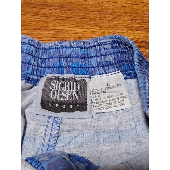 Vtge Sigrid Olsen Size L 90s Retro Cotton Shorts - Picture 3 of 4